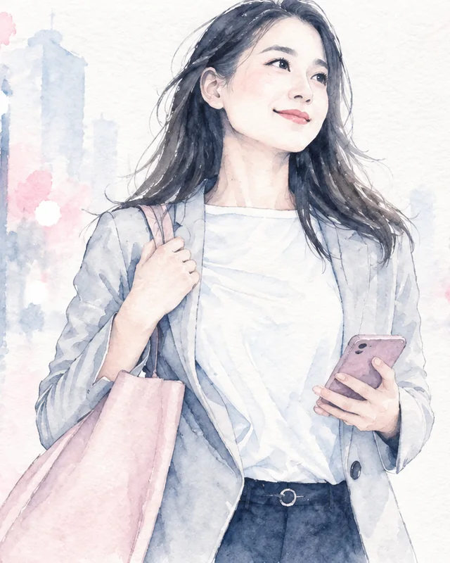 仕事帰りに街を歩く女性（イメージ）